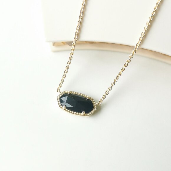 Kendra Scott Jewelry - Kendra Scott Elisa Gold Black Opaque Glass Necklace